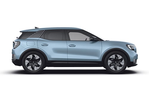 Une Ford Exlorer électrique bleue.