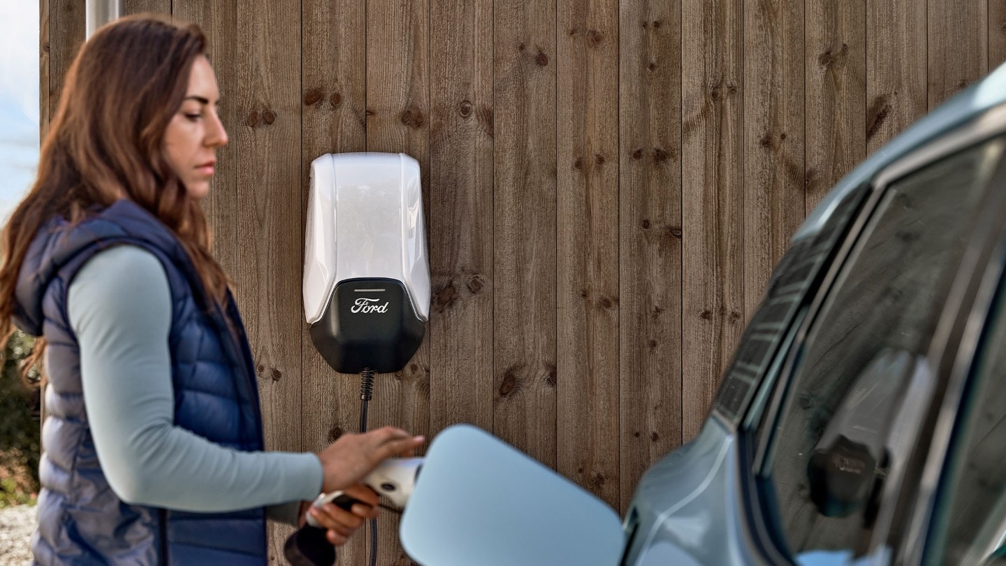 All-electric Ford Mustang Mach-E charging at home