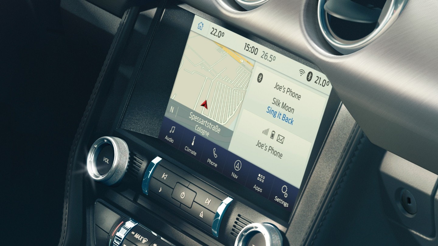 Ford Mustang SYNC 3 screen close up