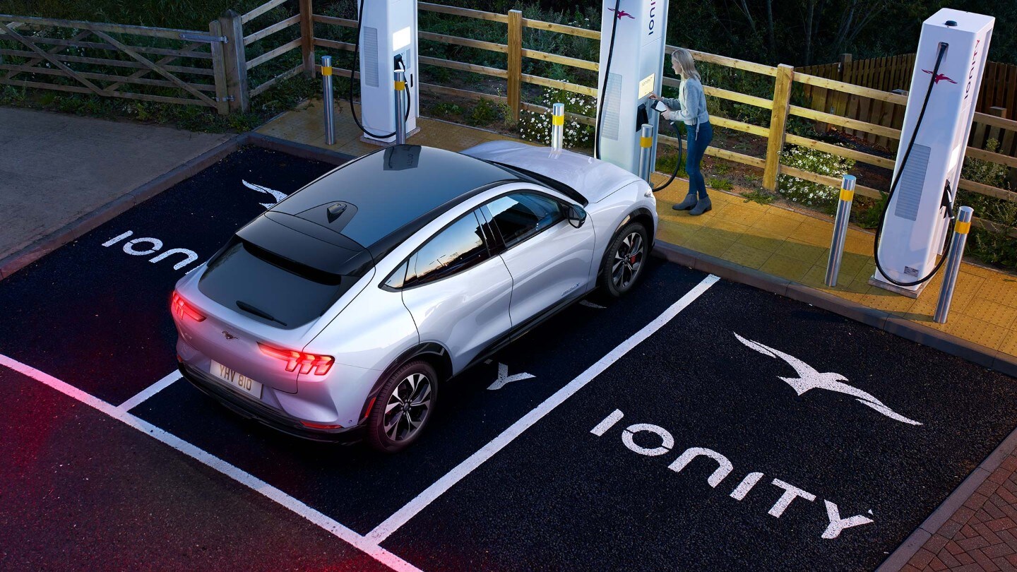 All-Electric Mustang Mach-E Hybrid charging in public