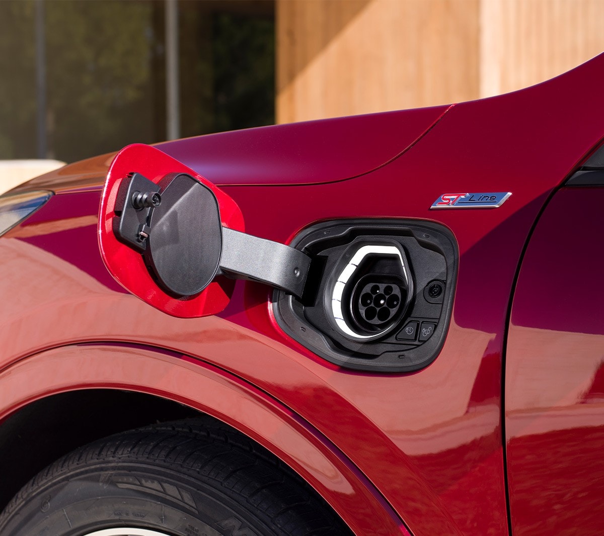 All New Ford Kuga charging port close up