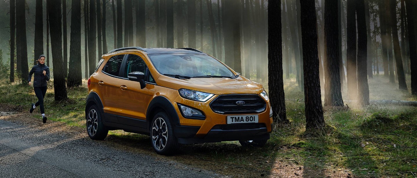 Ford EcoSport Active parked in forest Ford EcoSport Active parked in forest