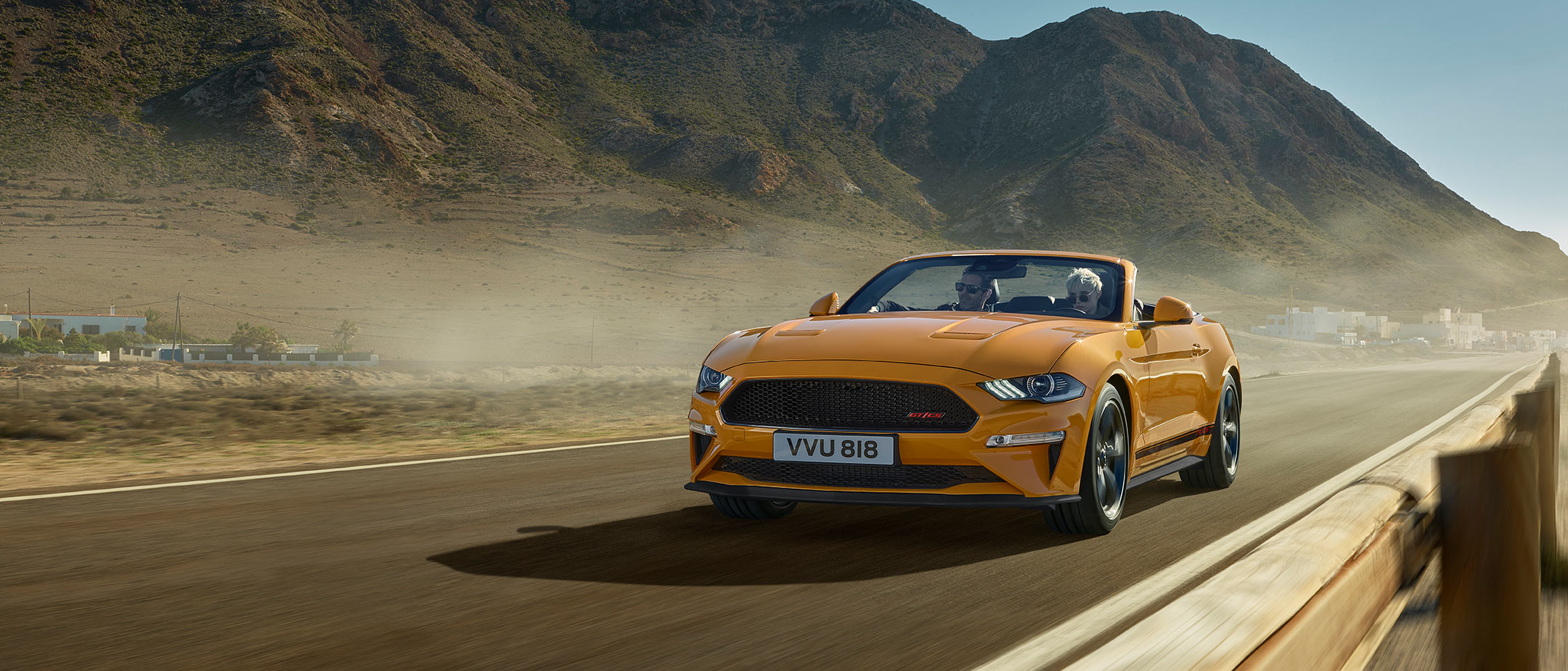 Ford Mustang California Edition driving down a California road