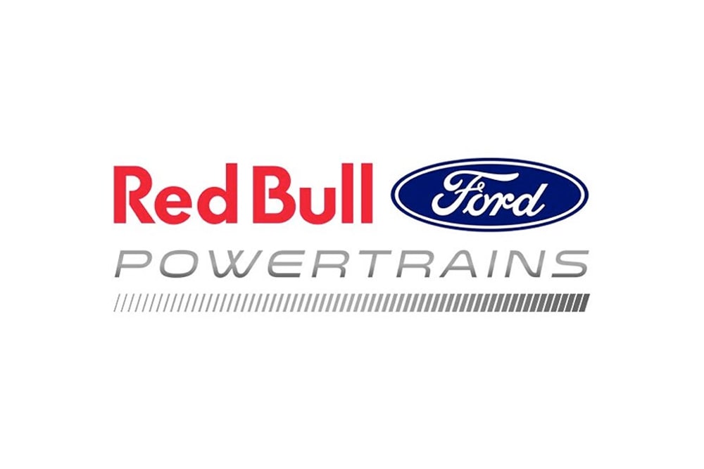 Logo Red Bull Ford Powertrains pour la Formule 1 sur fond blanc