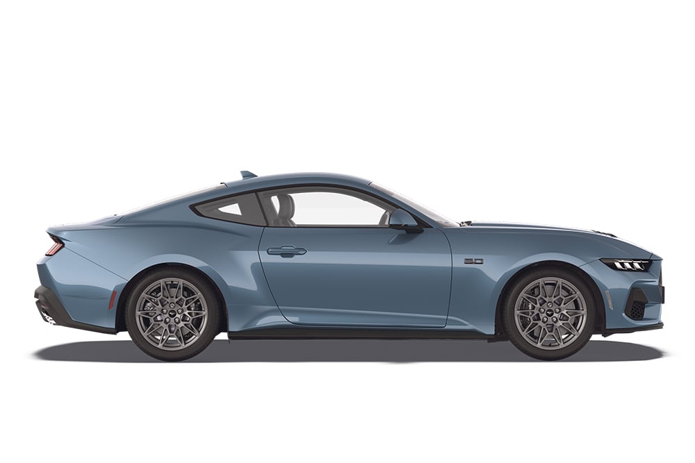 Ford Mustang bleue, de la gamme de voitures Ford Performance.