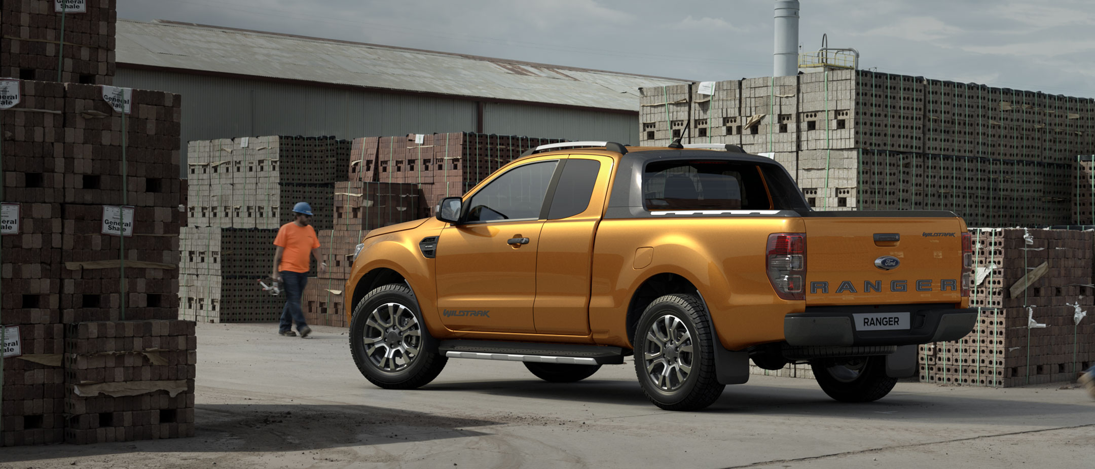 Ford Ranger Super Cab parked in industrial area Ford Ranger Super Cab parked in industrial area