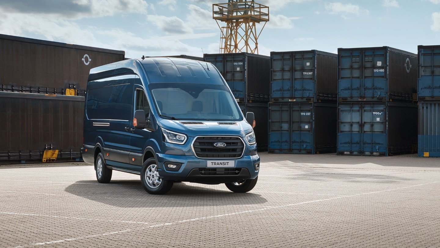 New Ford Transit Van front view parked