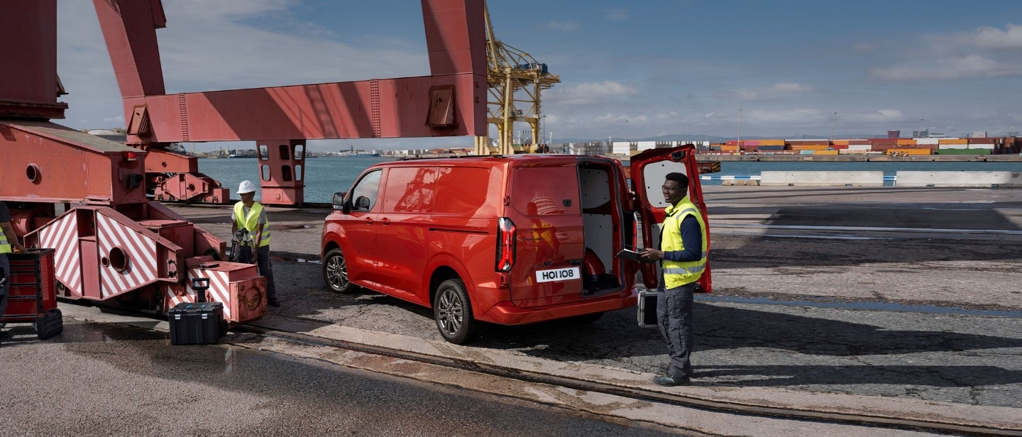 Ford Transit Custom in red