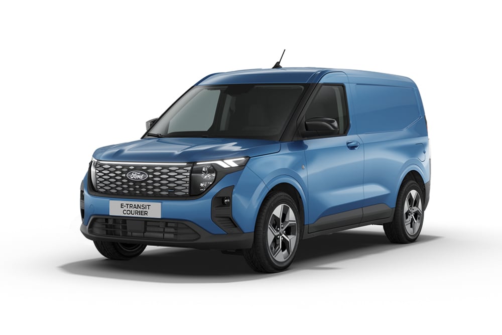 Courrier Ford E-Transit bleu