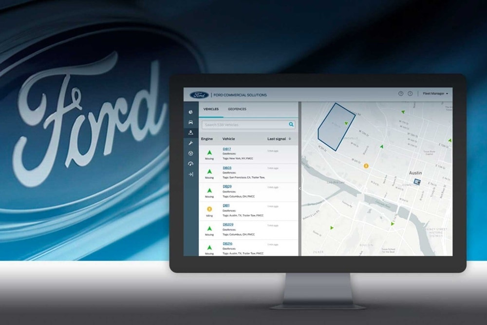 Écran d'ordinateur avec Ford Commercial Solution